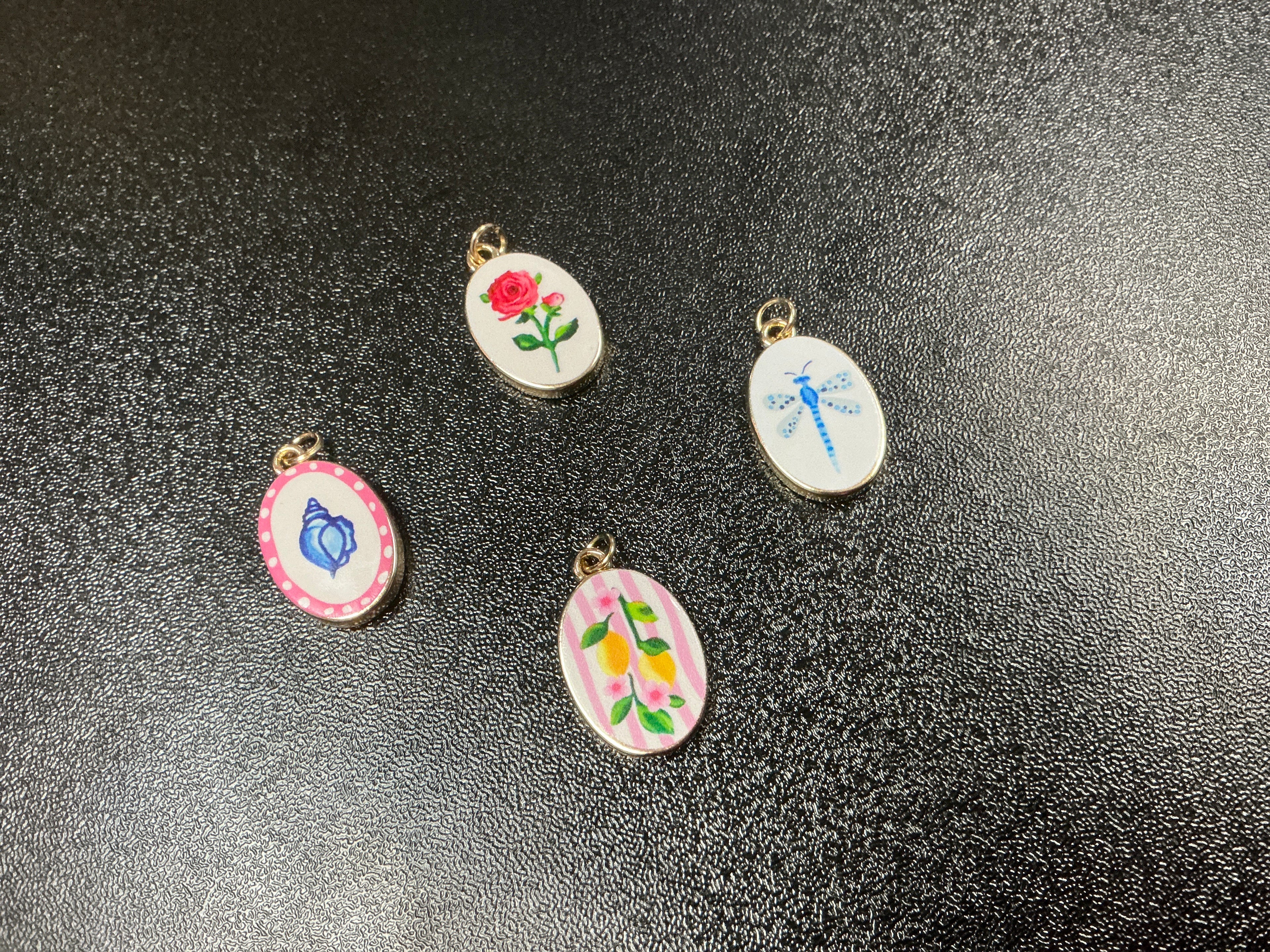 Double Sided Gold Oval Charms