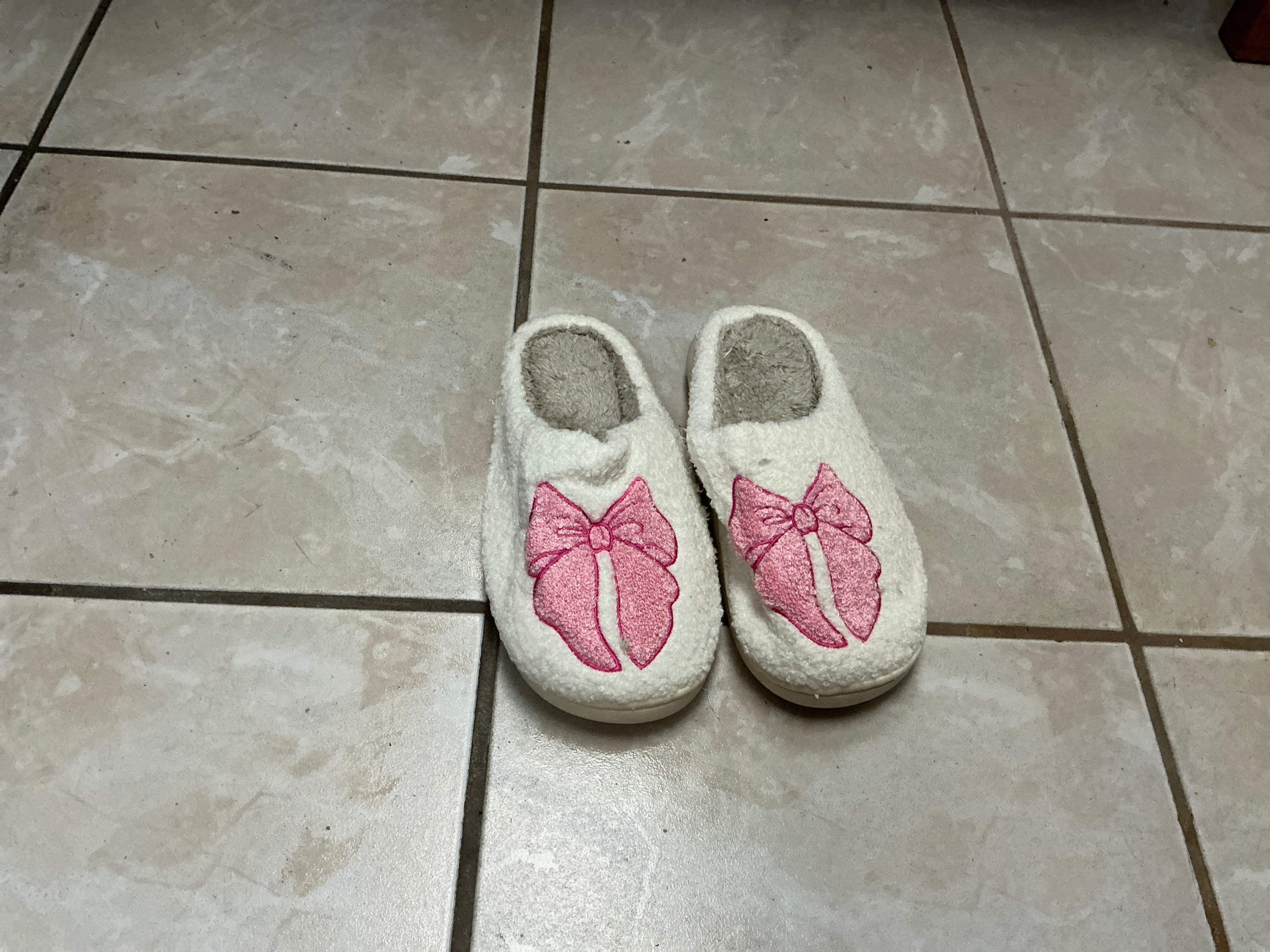 Pink Bow Cozy Slippers